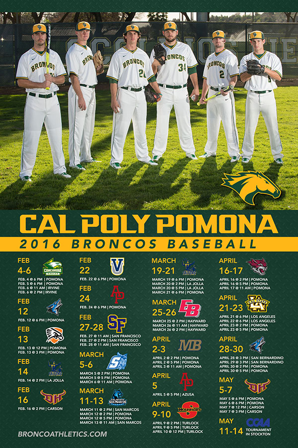 CBD Poster of the Day Cal Poly Pomona Broncos College Baseball Daily